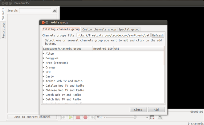 FreetuxTV Add a group