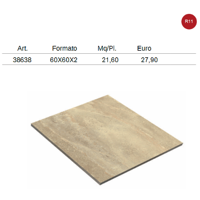 gres porcellanato effetto pietra formato 60x60,60x120 spessore cm. 2 , per esterno, R11, ingelivo, antiscivolo 