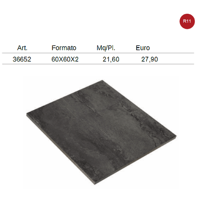 gres porcellanto effetto cemento colore scuro, formato 60x60x2, spessorato per esterno