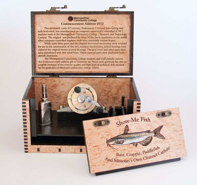 Custom reel and custom box for Missouri Governor Jay Nixon.