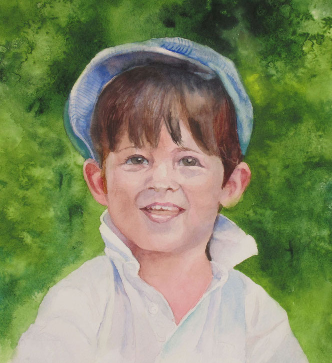 Kinderportrait. Aquarell von Gabriele Koenigs (2021). Auftragsarbeit. Privatbesitz