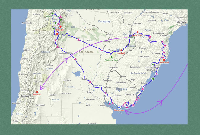 Unsere Südamerikarunde durch Uruguay/Brasilien/Argentinien vom Juni - September 2023