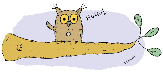 Uhu sagt Huhu! Cartoon Oliver Kock Greenfluencer