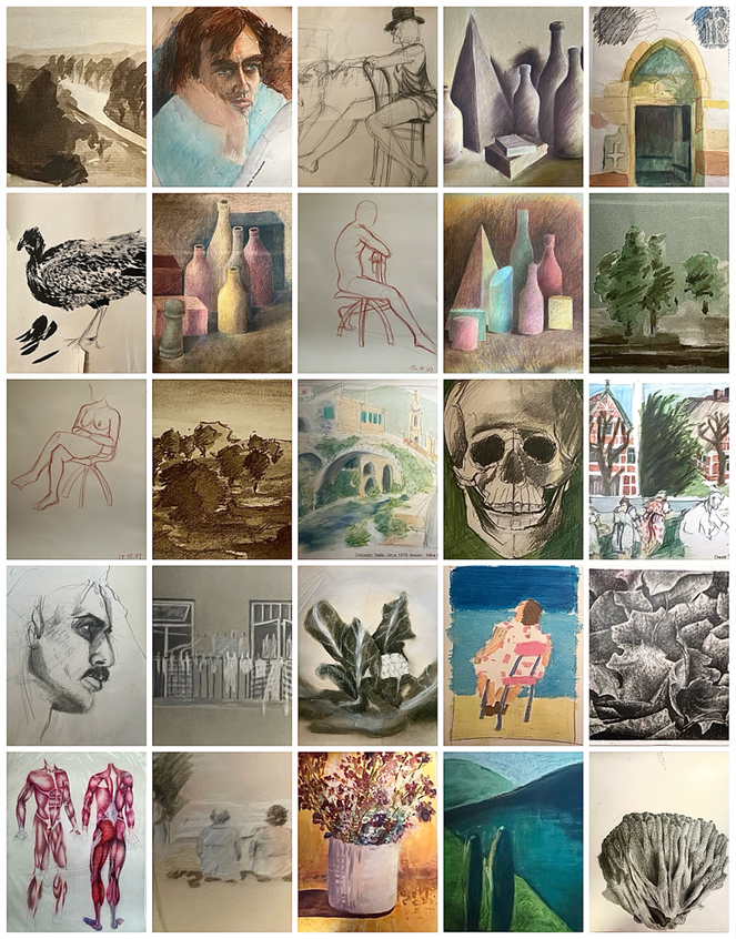 Dessins de Voyage en Italie et dessins pendant les Études, entre 1978 et 1984.