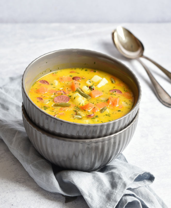 Omas Eintopf mit Bohnen und Kartoffeln, Klassiker aber vegetarisch, Thermomix