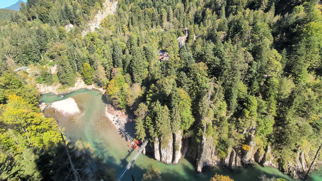 Blick auf Maria Klobenstein und Entenlochklamm. Klick aufs Bild