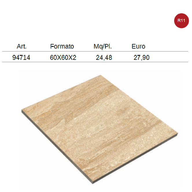 gres porcellanato per esterni effetto pietra formato 60x60 spessore cm.2