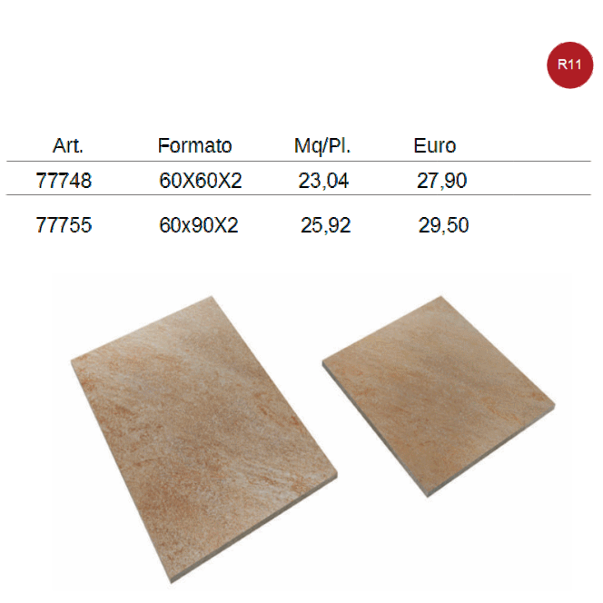 gres porcellanto 60x60 e 60x90 combinazione di colori rettificato spessore cm.2 