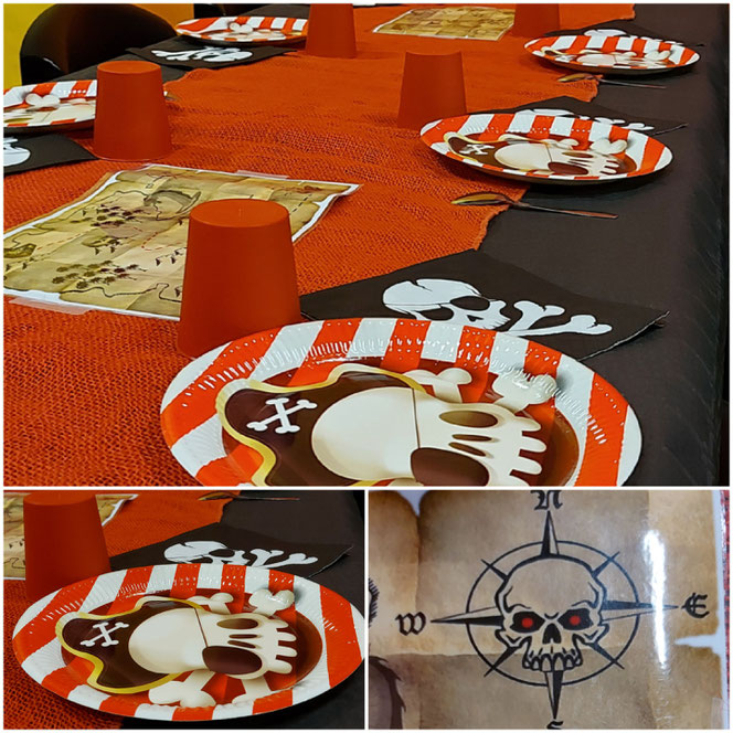 Table à thème Pirate garçon pour les anniversaires chez Les P'tits Fous Flers