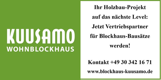 Jetzt Partner in Schleswig-Holstein und Hamburg werden: Baufirmen und Zimmereien für exklusive, finnische Blockhaus-Bausätze in neuartiger, schwindungsfreier Blockbauweise gesucht!