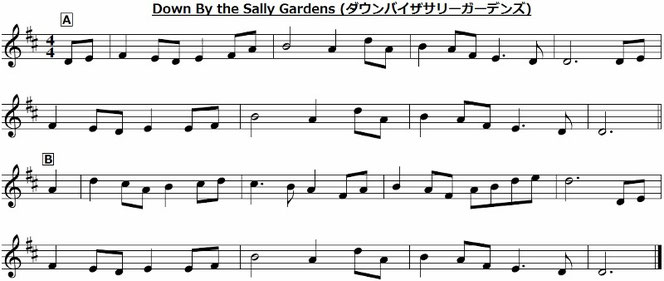 アイリッシュ アイルランド 音楽 Down By The Sally Gardens  ダウンバイザサリーガーデンズ