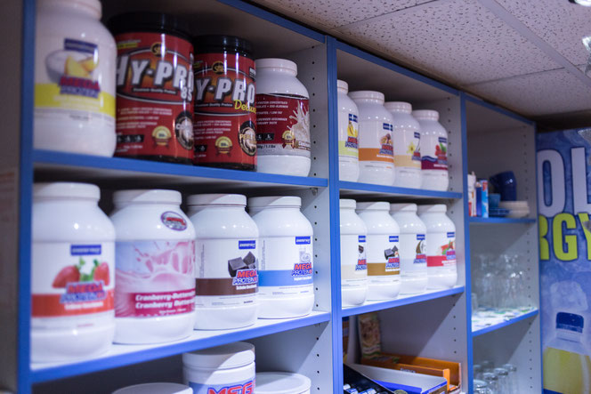 Theke Fitnesstreff Hüttisch, Energybody, Protein-Shakes