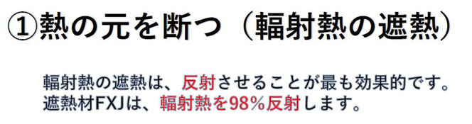 遮熱材FXJで輻射熱の遮熱