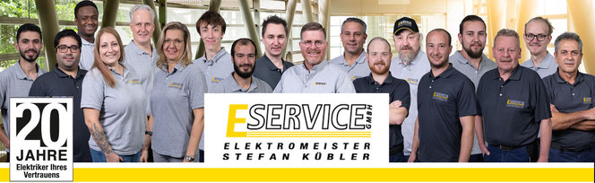 Ihr Elektriker aus Wernau: Teambild der E Service Stefan Kübler GmbH, der Spezialist für Elektro, Installation, Reparatur, Sicherheit, Netztwerk und Industrie