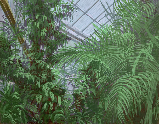 Asta Rode, Kew Garden, Acrylstift auf Leinwand, 70x90 cm, 2024