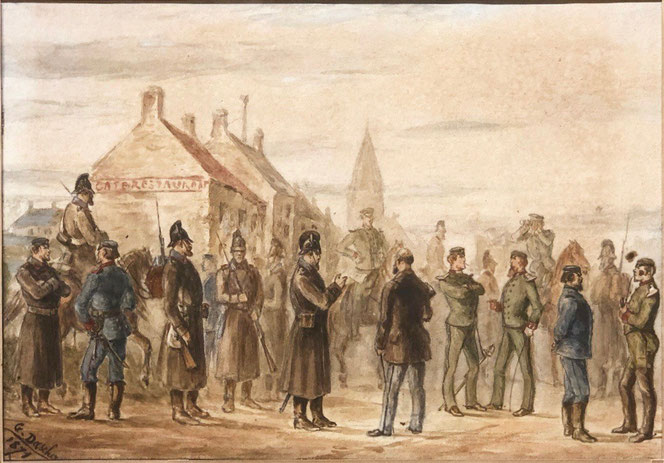 Soldats en uniformes de l'armée française - 1871
