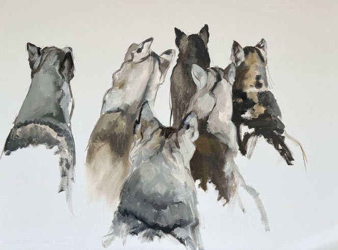 Breakfast, oil on paper 56x76cm