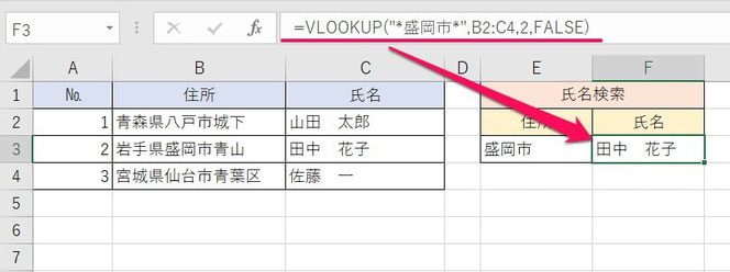 Vlookup関数で部分一致 一部一致を検索する方法 あいまい検索 病院ｓｅにゃんとのパソコン エクセル活用術