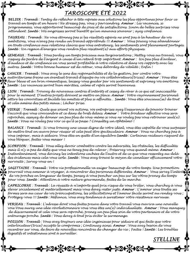 Taroscope de l'été 2022 par Stelline Voyance