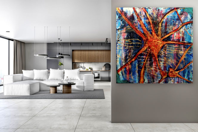 Kunst Gemälde, Kunst kaufen, Gemälde kaufen, Bilder kaufen, Abstrakte Kunst, Abstrakte Malerei, Gemälde Acryl, Bilder Acryl, große bunte Wohnzimmerbilder,