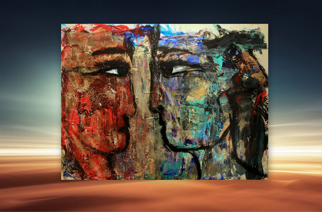 Außergewöhnliche Acrylbilder, Galerie, Gemälde, Portraits, abstrakte Gesichter, Bilder in Acryl, Originale, Bilder gespachtelt, Strukturen, Abstrakte Malerei, Acrylgemälde, Leinwandbilder, Gemälde abstrakte Kunst, 