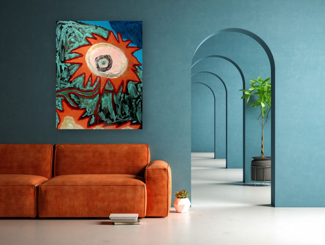 Große bunte Bilder, große Bilder Acryl, große bunte Wohnzimmerbilder, Bilder gespachtelt, Bilder großformatig, Kunst Bilder, zeitgenössische Malerei,