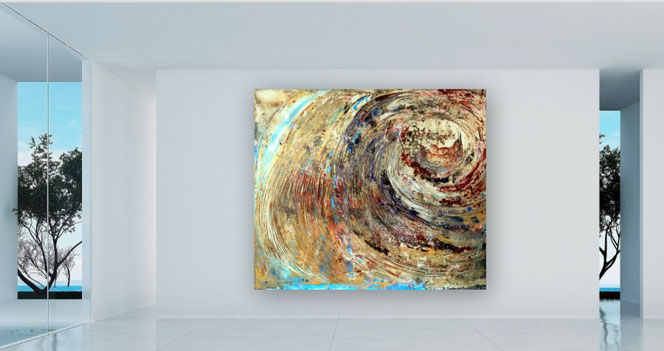 Große bunte Bilder, große Bilder Acryl, große bunte Wohnzimmerbilder, Bilder gespachtelt, Bilder großformatig, Kunst Bilder, zeitgenössische Malerei,