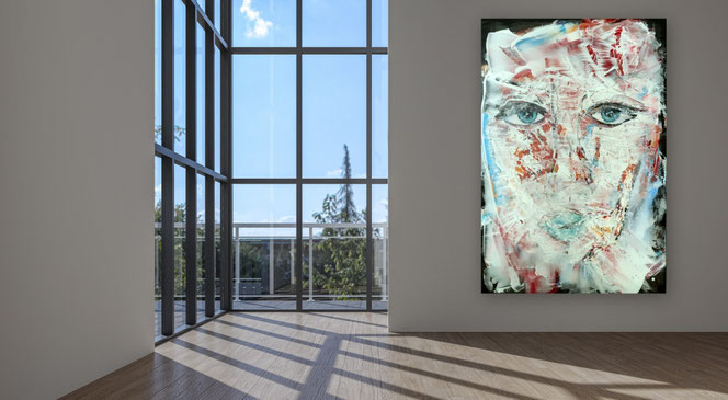 Abstrakte, Gesichter, Portraits, Portrait, figurative Malerei, Menschen, Gemälde, großformatig, Moderne Malerei, Moderne Kunst, Acrylbilder, Kunst kaufen, große Bilder Acryl,
