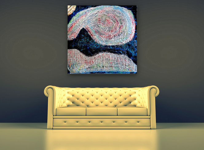 Große bunte Bilder, große Bilder Acryl, große bunte Wohnzimmerbilder, Bilder gespachtelt, Bilder großformatig, Kunst Bilder, zeitgenössische Malerei,