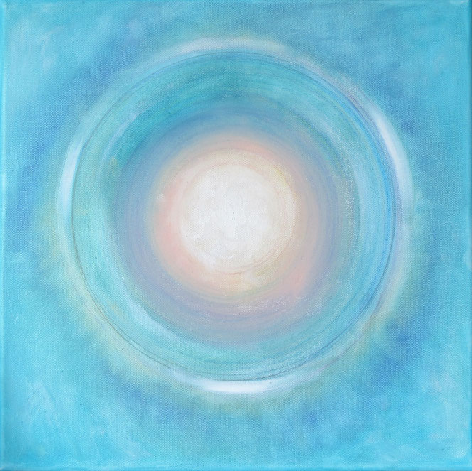 Ich lebe mein Leben in wachsenden Ringen. Ölgemälde auf Leinwand von Gabriele Koenigs (2025). 40 cm x 40 cm. Unverkäuflich