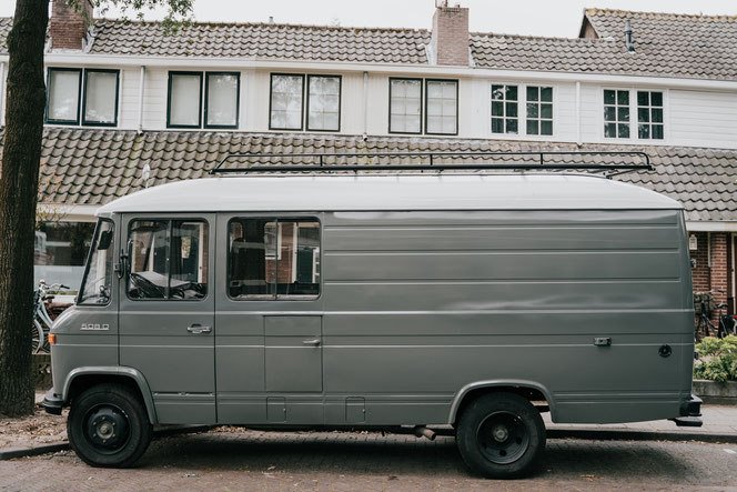 van life with Bodhi 1977 Mercedes 508d camper
