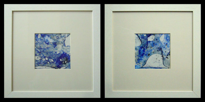 "le bleu n'est pas une couleur froide" & "le bleu est une couleur chaude" - 30X30 