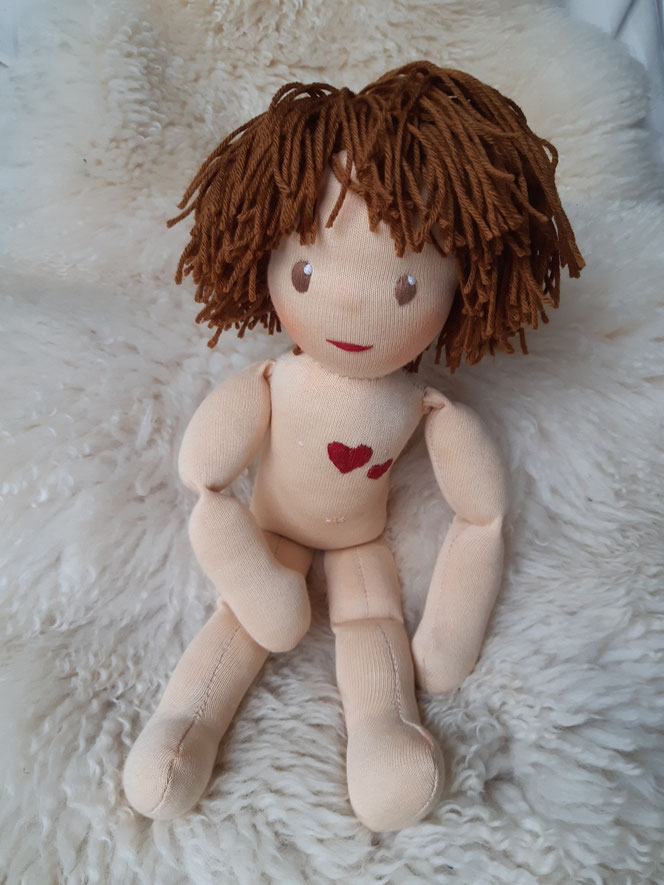 Therapiepuppe für die Kinderphysiotherapie nach z.B. Vojta oder Bobath, Demopuppe, Schulungspuppe, Übungspuppe, weiche bewegliche Therapiepuppe mit anbeugbaren Gliedern, handgemachte Stoffpuppe kaufen, Waldorfart, Kinderosteopathie, Heilungspuppe, Reflex