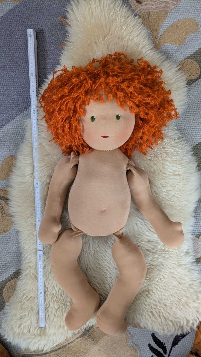 Therapiepuppe für die Kinderphysiotherapie nach z.B. Vojta oder Bobath, Demopuppe, Schulungspuppe, Übungspuppe, weiche bewegliche Therapiepuppe mit anbeugbaren Gliedern, handgemachte Stoffpuppe kaufen, Waldorfart, flexible lebensgroße Babypuppe