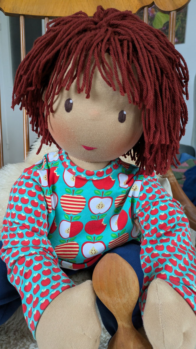 Therapiepuppe für die Kinderphysiotherapie nach z.B. Vojta oder Bobath, Demopuppe, Schulungspuppe, Übungspuppe, weiche bewegliche Therapiepuppe mit anbeugbaren Gliedern, handgemachte Stoffpuppe kaufen, Waldorfart, flexible lebensgroße Babypuppe