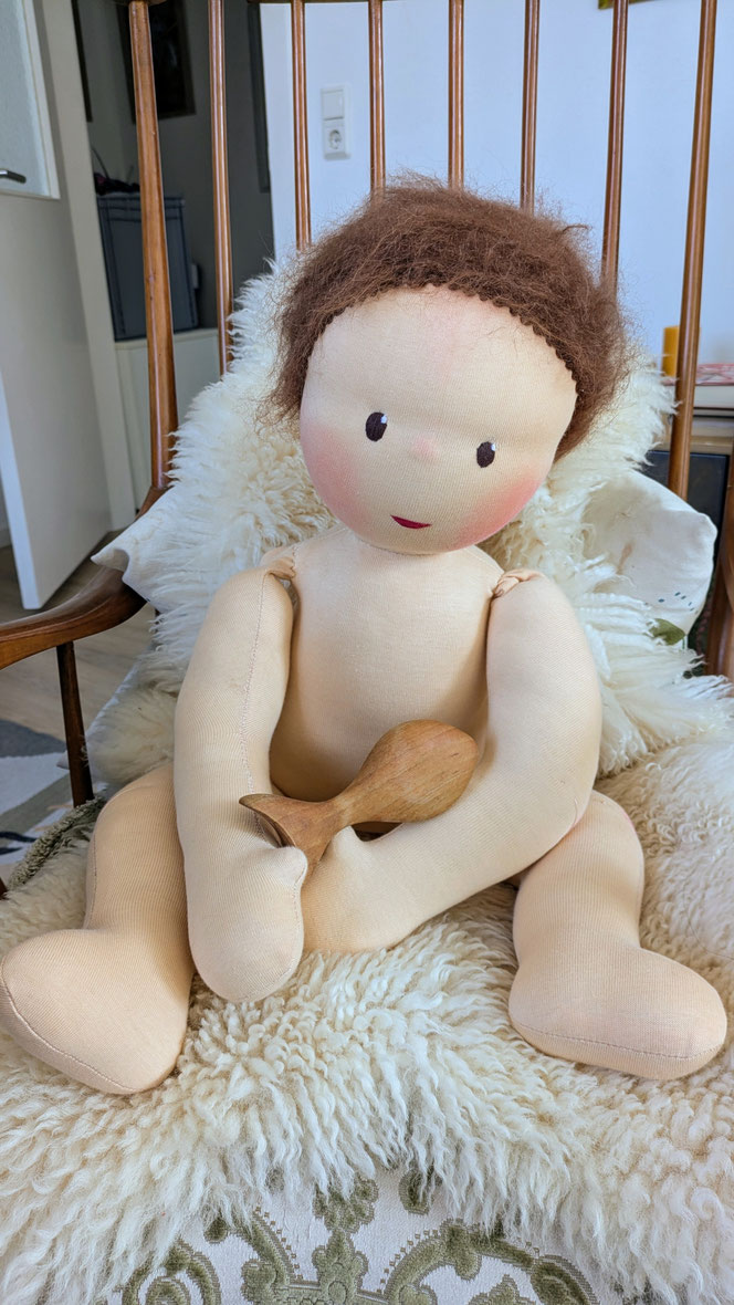 Therapiepuppe für die Kinderphysiotherapie nach z.B. Vojta oder Bobath, Demopuppe, Schulungspuppe, Übungspuppe, weiche bewegliche Therapiepuppe mit anbeugbaren Gliedern, handgemachte Stoffpuppe kaufen, Waldorfart, flexible lebensgroße Babypuppe