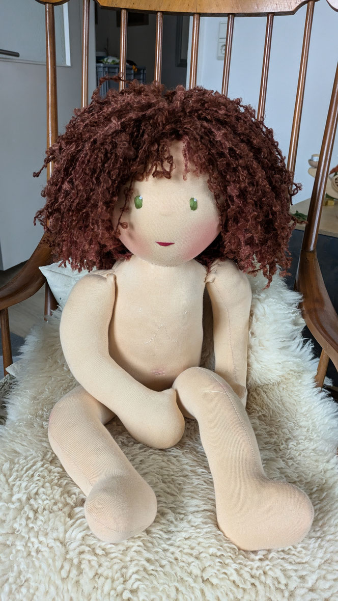 Therapiepuppe für die Kinderphysiotherapie nach z.B. Vojta oder Bobath, Demopuppe, Schulungspuppe, Übungspuppe, weiche bewegliche Therapiepuppe mit anbeugbaren Gliedern, handgemachte Stoffpuppe kaufen, Waldorfart, bewegliche Füße, lebensgroße Babypuppe