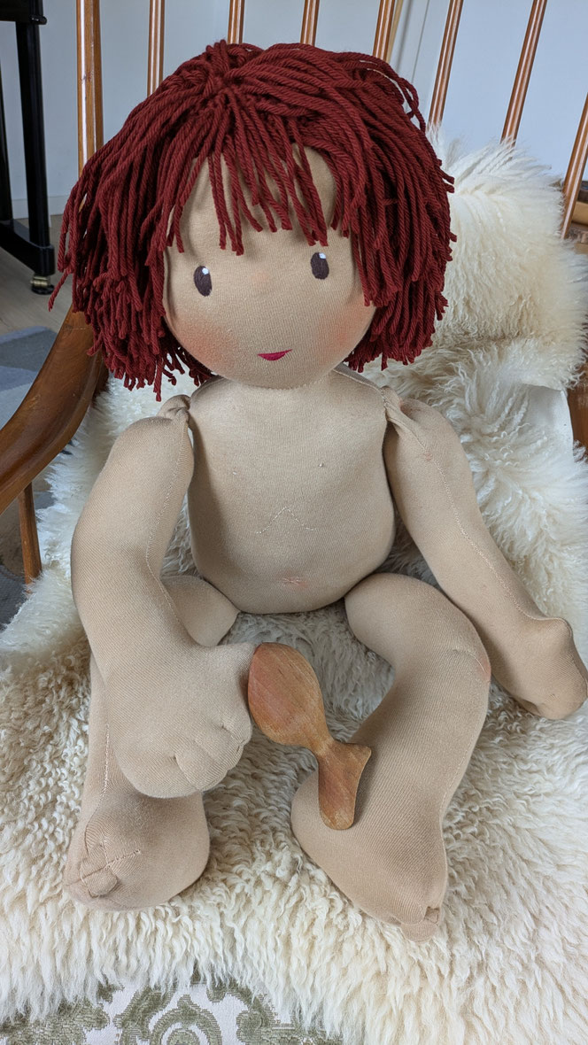 Therapiepuppe für die Kinderphysiotherapie nach z.B. Vojta oder Bobath, Demopuppe, Schulungspuppe, Übungspuppe, weiche bewegliche Therapiepuppe mit anbeugbaren Gliedern, handgemachte Stoffpuppe kaufen, Waldorfart, flexible lebensgroße Babypuppe