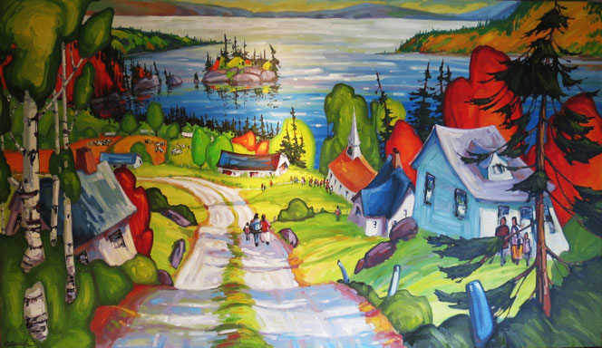 La journée de oncle Paul 60x96 huile sur toile 