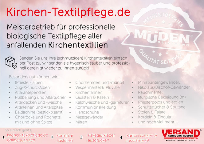 versandreinigung-mueden.de, Flyer kirchen-textilpflege.de rosa