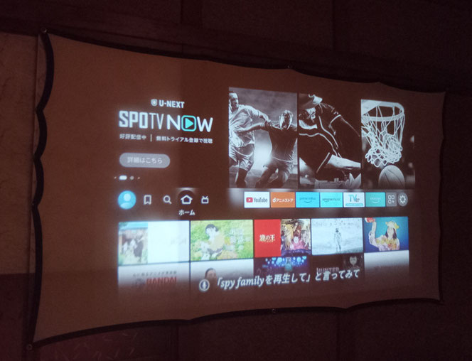 大迫力100インチ。ホームシアター(プロジェクター、スクリーン)設備も家賃にコミコミ ※プロジェクターは残置物扱いですので、不具合などは保証対象外となります