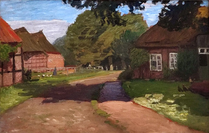 Otto Modersohn (1865-1943), Spätsommertag im Dorf, um 1910