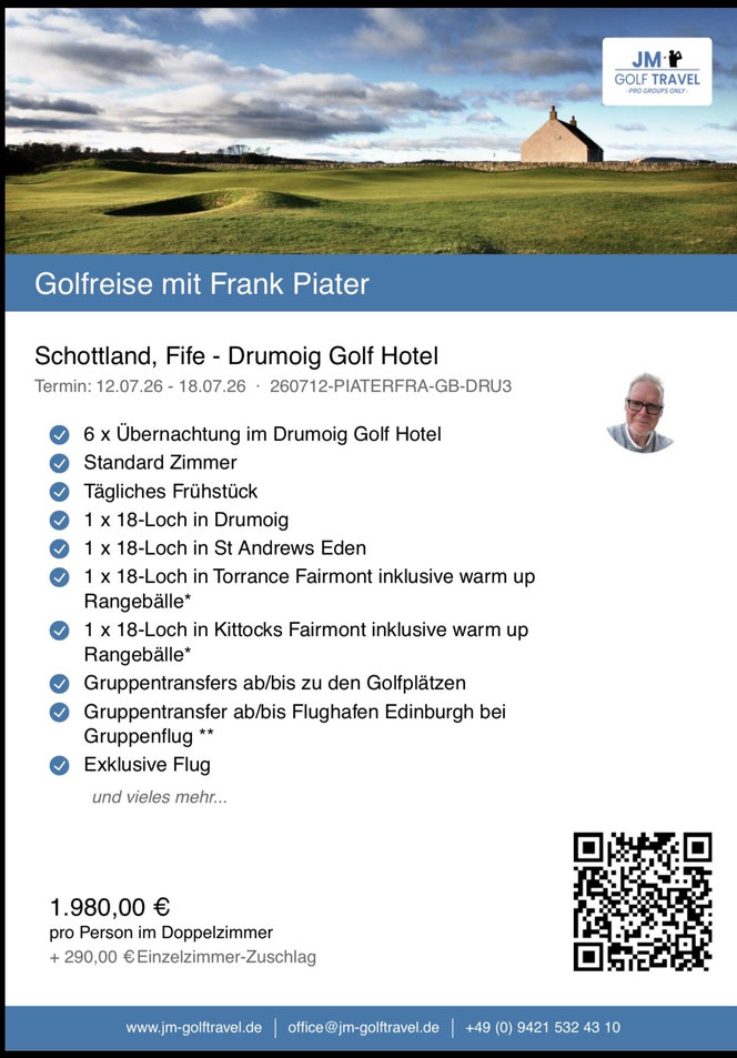 Golfreise Schottland mit Bild auf den Golfplatz