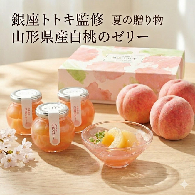 銀座トトキ監修＊山形県産白桃のゼリー