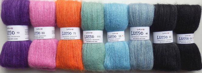 Lusso Sensai Seide Mohair Wolle handgefärbt