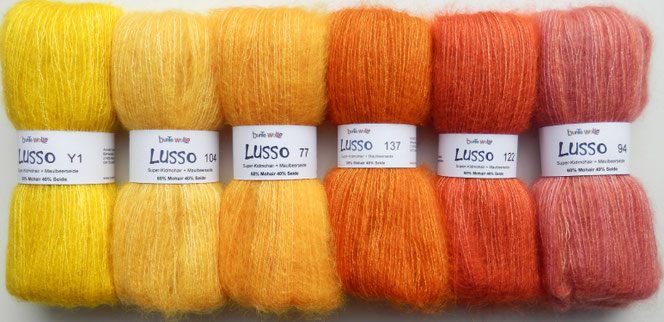 Lusso Sensai Seide Mohair Wolle handgefärbt
