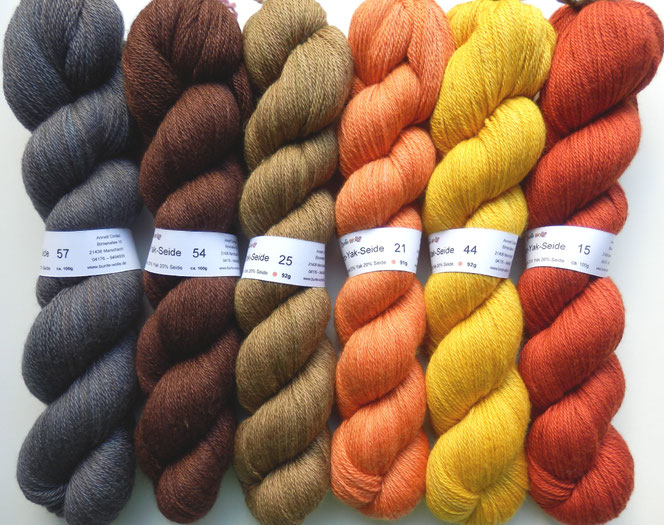 Merino-Yak-Seide Wolle handgefärbt