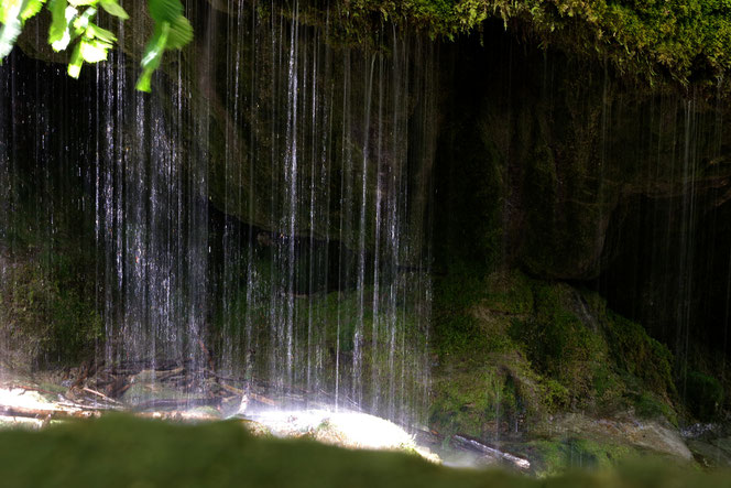 Zwischen Bad Boll und der Schattenmühle kann man diesen tollen Wasserfall, eher eine moosige Dusche, bestaunen. Der Schluchtensteig zwischen der Wutachmühle und der Schattenmühle hat einige für Wanderer zu bieten.