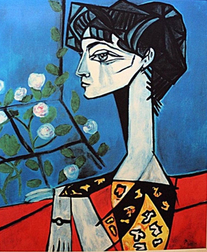 Jacqueline with Flower - Picasso - 1954