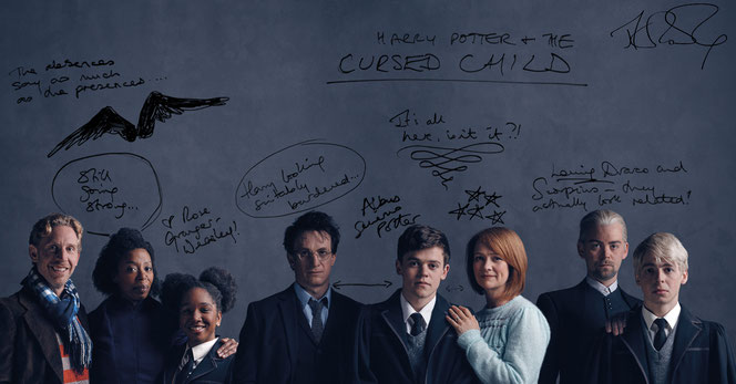 Photo des personnages annotée par JK Rowling (Source : Pottermore)